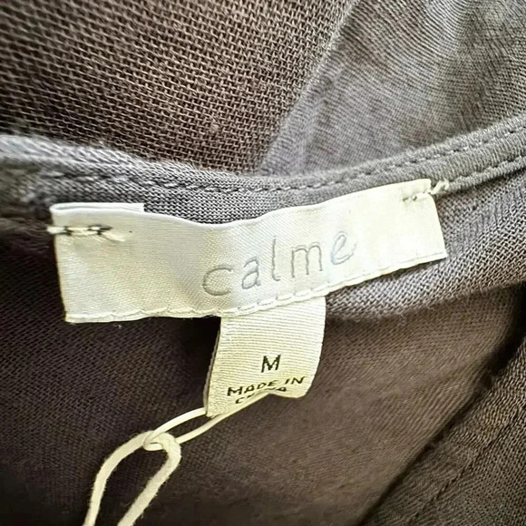 NWT Johnny Was Calme Double Gauze V Neck Drape Tank Top Graphite Gray SZ M - Picture 4 of 11